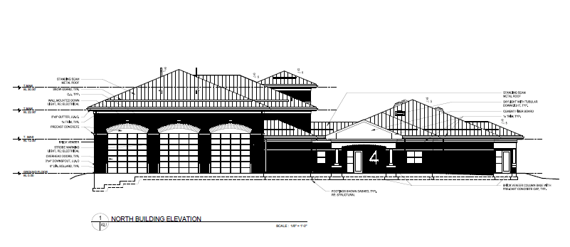 Future Fire Station 4 Front Building Elevations